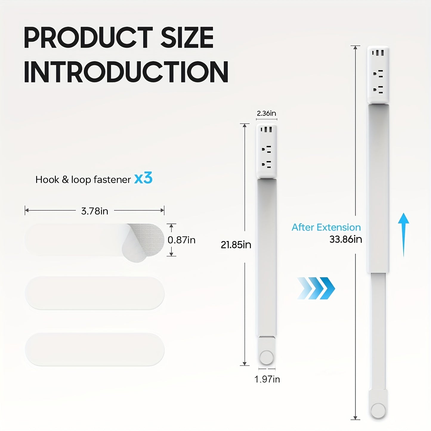 Retractable Power Socket Electrical Outlet Extender Stick