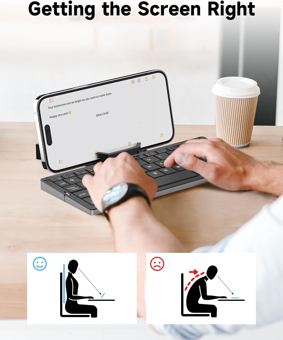 Folding Bluetooth keyboard for mobile phone and computer