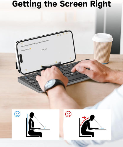 Folding Bluetooth keyboard for mobile phone and computer