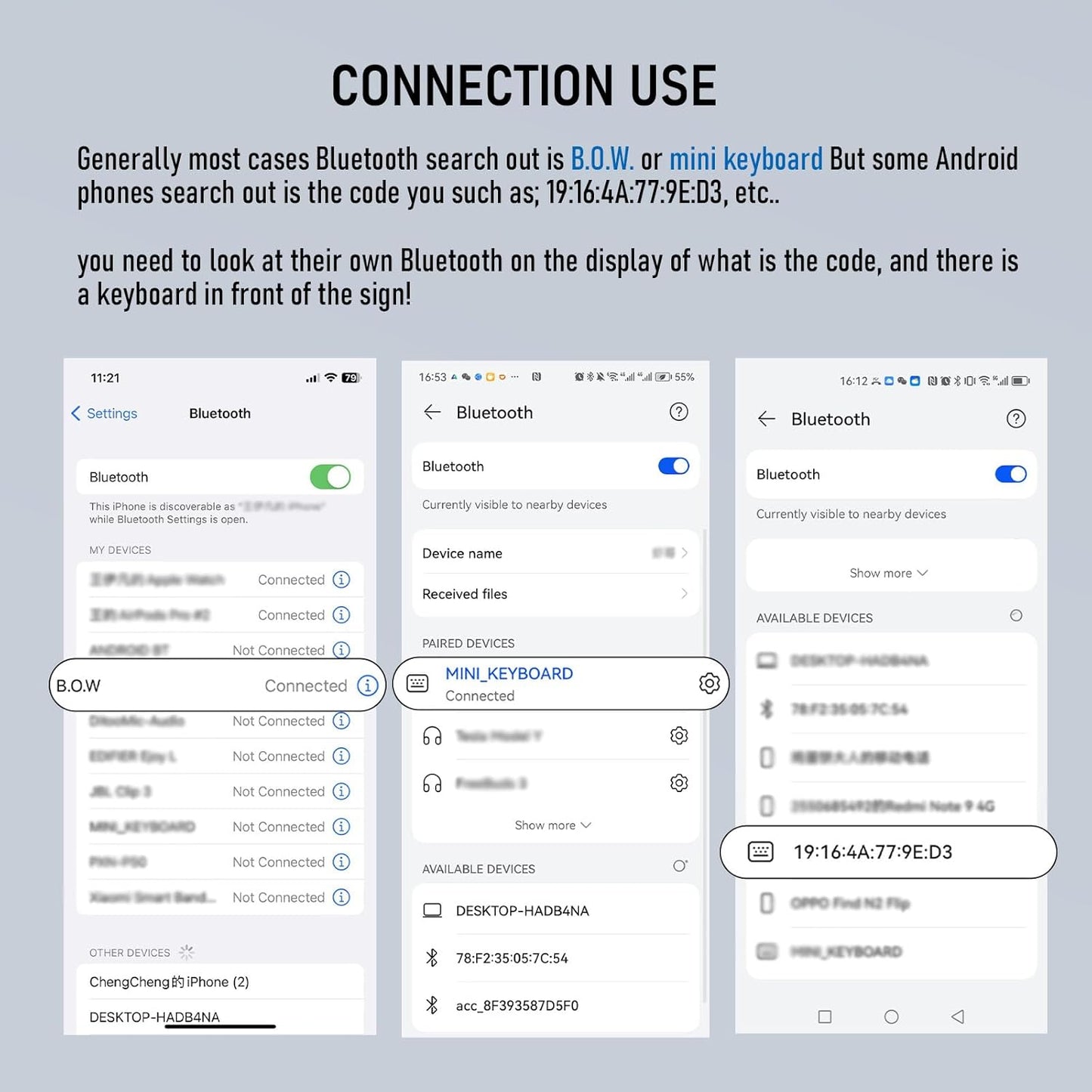 Folding Bluetooth keyboard for mobile phone and computer