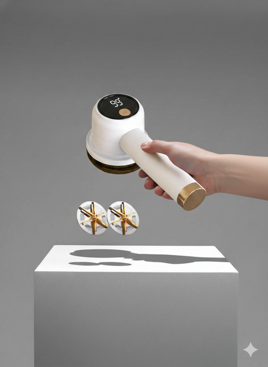 Fabric Shaver with 2 Replaceable Stainless Steel 6-Leaf Blades