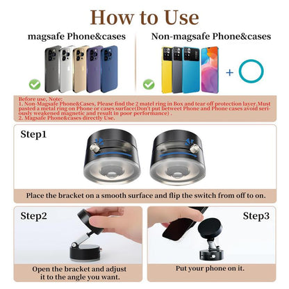 360-Degree Rotating Magnetic Adjustable Height Phone Holder