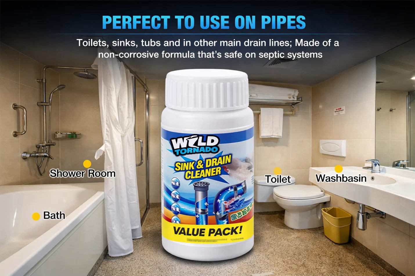 110g Powerful Kitchen and Drain Cleaner Powder